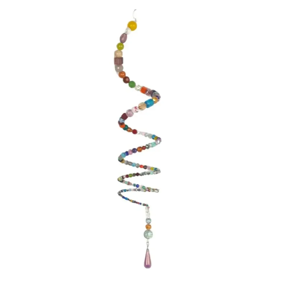 HANDMADE Glass Beaded Spiral Sun Cacher. 15